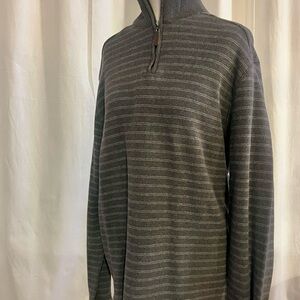 Tasso Elba Men's Charcoal Zip-Up Sweater‎